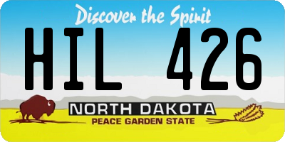 ND license plate HIL426