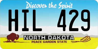 ND license plate HIL429