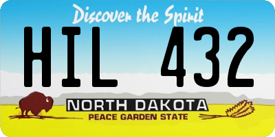 ND license plate HIL432