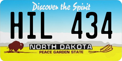 ND license plate HIL434