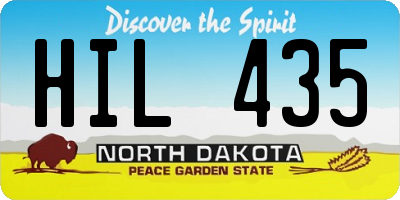 ND license plate HIL435