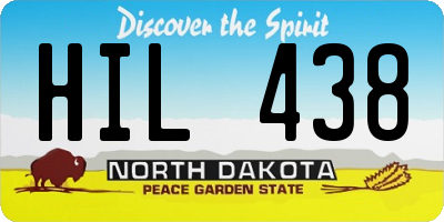 ND license plate HIL438