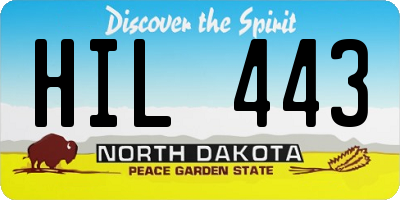 ND license plate HIL443