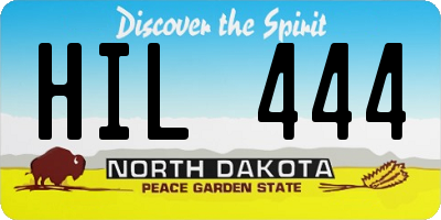 ND license plate HIL444