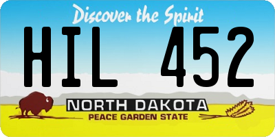 ND license plate HIL452