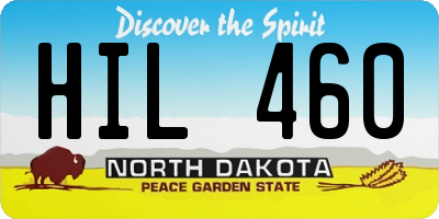 ND license plate HIL460