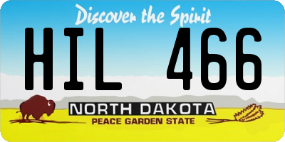 ND license plate HIL466