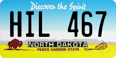 ND license plate HIL467