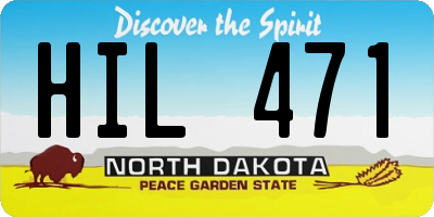 ND license plate HIL471