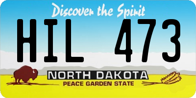 ND license plate HIL473