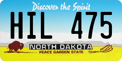 ND license plate HIL475