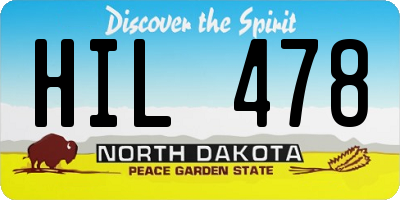 ND license plate HIL478