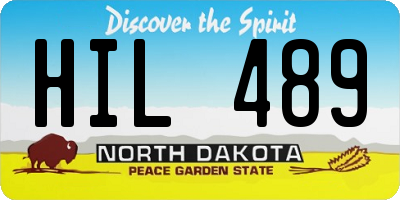 ND license plate HIL489