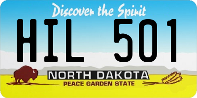 ND license plate HIL501