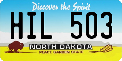 ND license plate HIL503