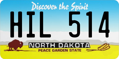 ND license plate HIL514