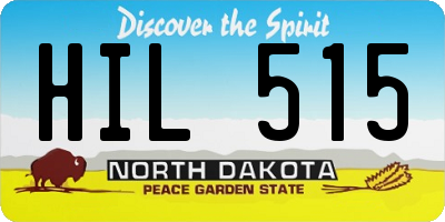 ND license plate HIL515
