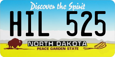 ND license plate HIL525