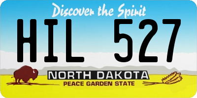 ND license plate HIL527
