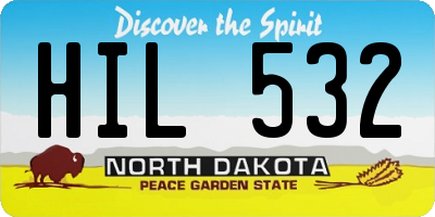 ND license plate HIL532