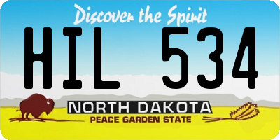 ND license plate HIL534
