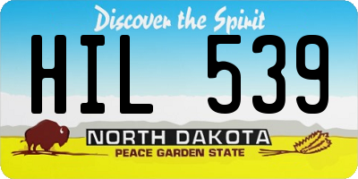 ND license plate HIL539