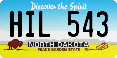 ND license plate HIL543