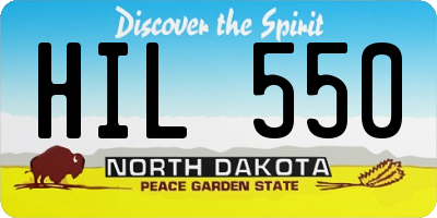 ND license plate HIL550