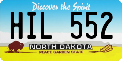 ND license plate HIL552