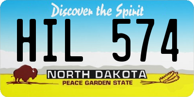 ND license plate HIL574