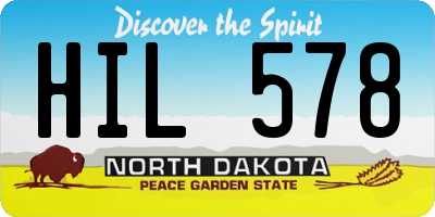 ND license plate HIL578