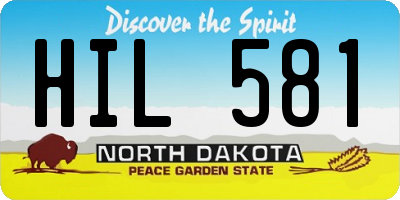 ND license plate HIL581