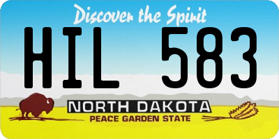 ND license plate HIL583