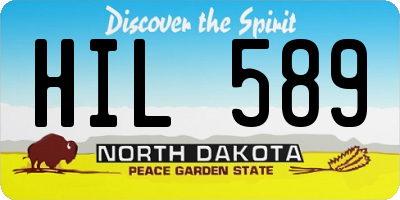 ND license plate HIL589
