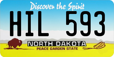 ND license plate HIL593