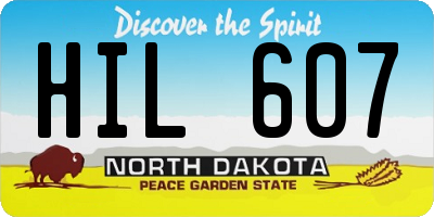 ND license plate HIL607