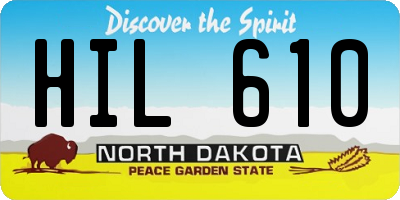 ND license plate HIL610