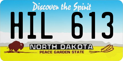 ND license plate HIL613