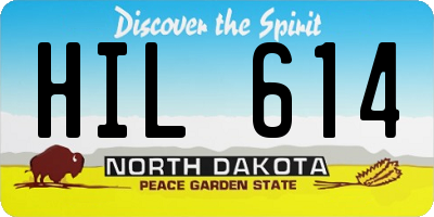 ND license plate HIL614