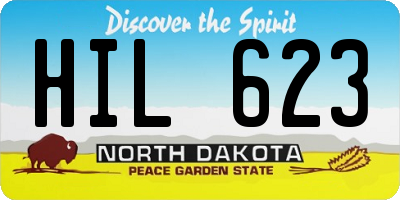 ND license plate HIL623