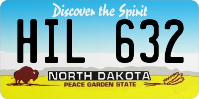 ND license plate HIL632