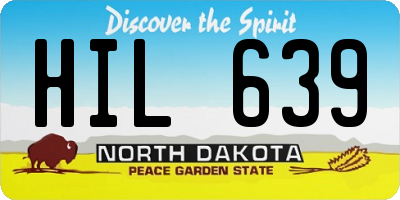 ND license plate HIL639