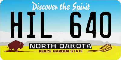ND license plate HIL640