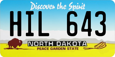 ND license plate HIL643