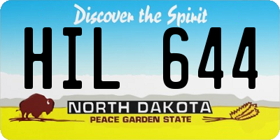 ND license plate HIL644