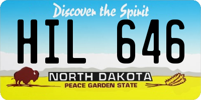 ND license plate HIL646