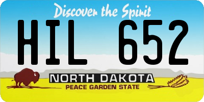 ND license plate HIL652