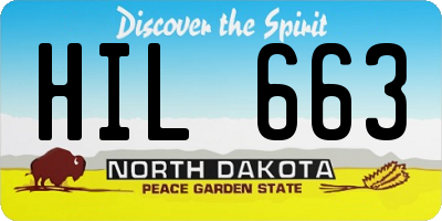 ND license plate HIL663