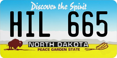 ND license plate HIL665