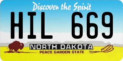 ND license plate HIL669